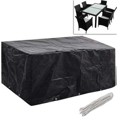 Garden Furniture Cover 6 Person Poly Rattan Set 10 Eyelets 