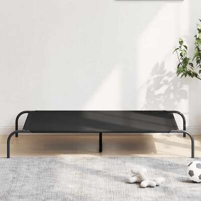 Elevated Dog Bed with black Oxford fabric and sturdy steel frame