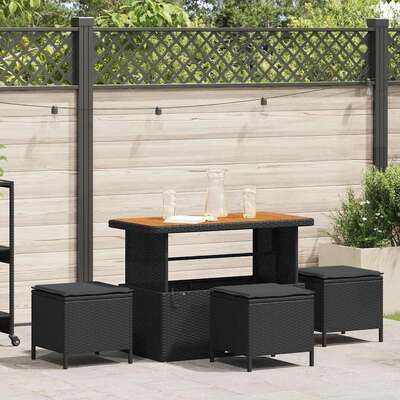 Versatile Garden Dining Set Black Poly Relaxing Seating Patio Relax 
