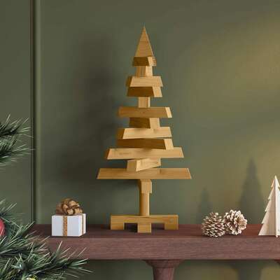 Classic Christmas Trees with Stand Brown 60cm Solid pine wood - Premium