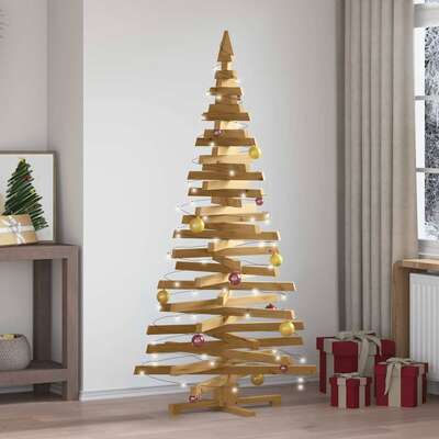 Cozy Christmas Trees with Stand Brown 180cm Solid pine wood - Designer