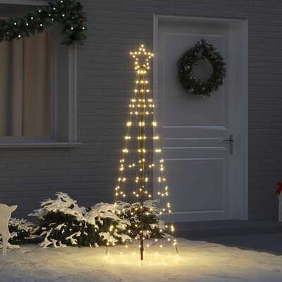 LED Christmas Tree with Ground Spikes Warm White 250cm Iron - Designer