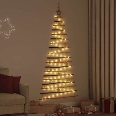 Compact Christmas Tree with 100 LEDs Natural 180cm Solid Ash wood - Sturdy