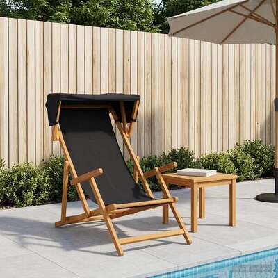 Outdoor Deck Chair Solid Wood 67.5x113x103cm