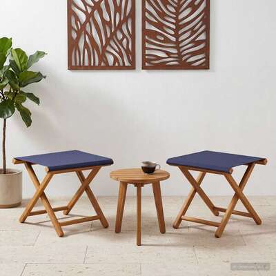 Waterproof Polyester Chair - Blue 41x42x36.5cm