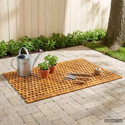 Natural Wood Bath Mat Solid Acacia 95x140cm