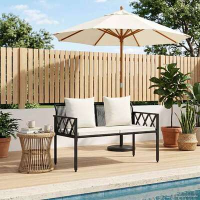 2-Seater Poly Rattan Outdoor Bench 116cm | EXTG