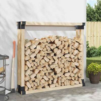 Steel Firewood Stack Aid 12pk Anthracite | EXTG