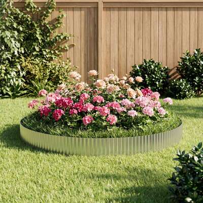 Garden Edging Silver Galvanised Steel 2000x25cm