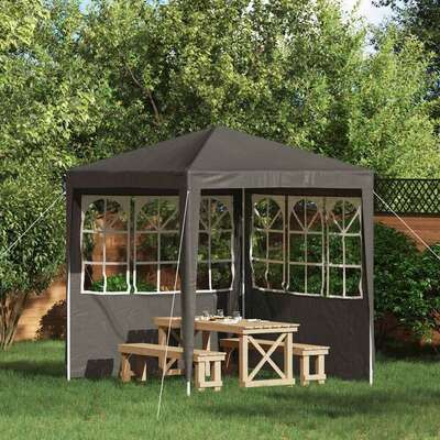 Party Tent Sidewalls 2pc Anthracite PE | EXTG