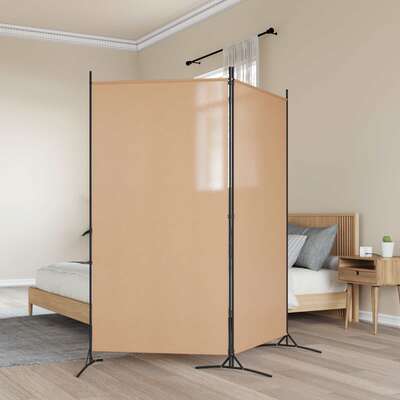 2-Panel Fabric Room Divider Beige 175x180cm | EXTG