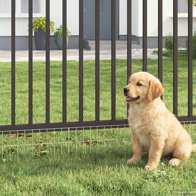 Garden Fence Panels 24pcs Galvanised Steel | EXTG
