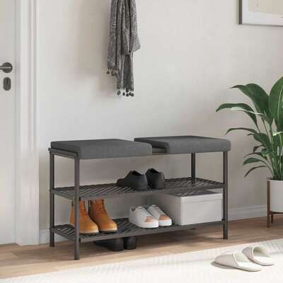 Grey Bench Cushion Set 40x38x6.5cm