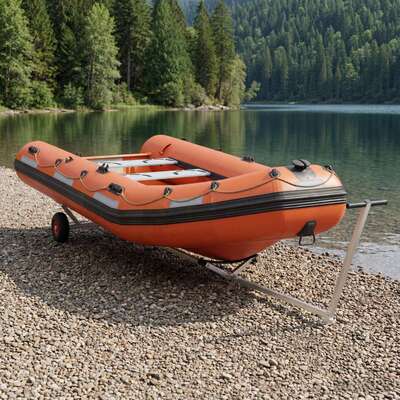 Boat Trailer Adjustable Silver 353x107x92cm
