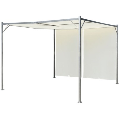 Pergola with Adjustable Roof Cream White Steel 