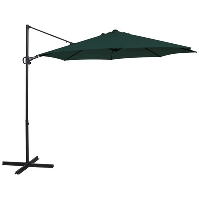 Cantilever Umbrella 3 m Round Aluminium Green