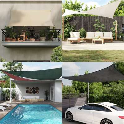 Sunshade Sail HDPE Triangular - Cream
