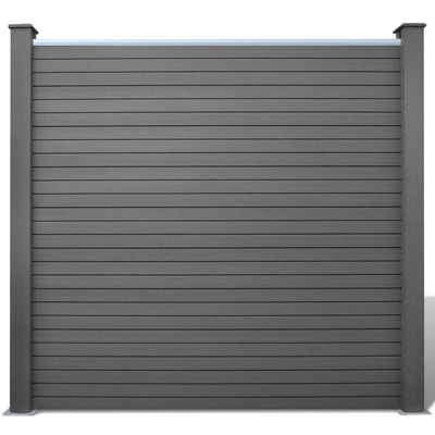 Fence Panel with 2 Posts WPC - Grey