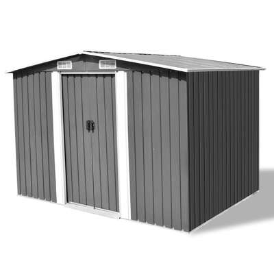 Garden Storage Shed Grey Metal 