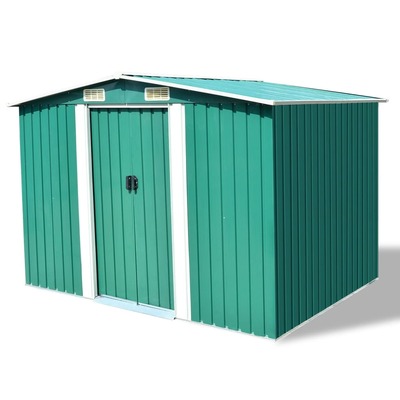 Garden Storage Shed Green Metal 
