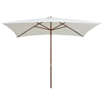 Parasol  Wooden Pole Cream White