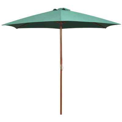 Parasol  Wooden Pole Green