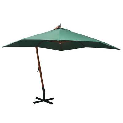 Hanging Parasol  Wooden Pole Green