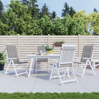 Garden Chair Cushions 4 pcs Grey 120x50x3 cm