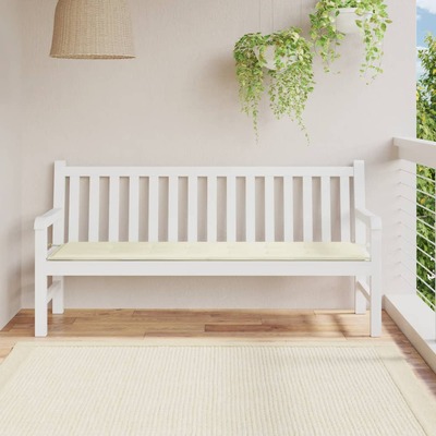 Garden Bench Cushion Cream 180x50x3 cm