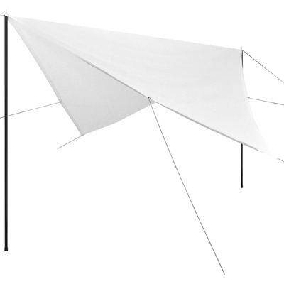 Sunshade Tarp with Poles HDPE Square - White