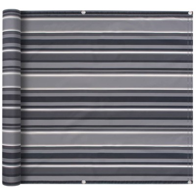 Balcony Screen Oxford Fabric  Stripe, Grey