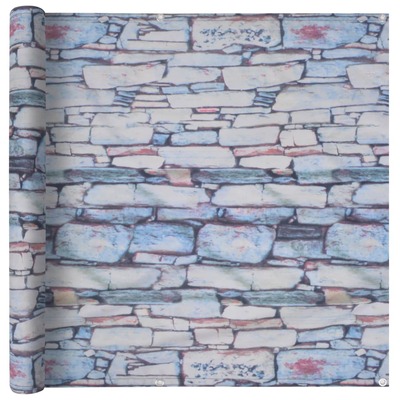 Balcony Screen Oxford Fabric - Stone Wall Print