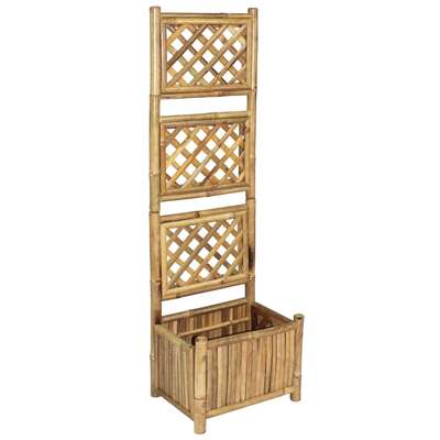 Garden Planter with Trellis Bamboo 40 cm