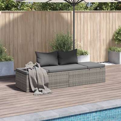 Garden Bed Grey Poly Rattan