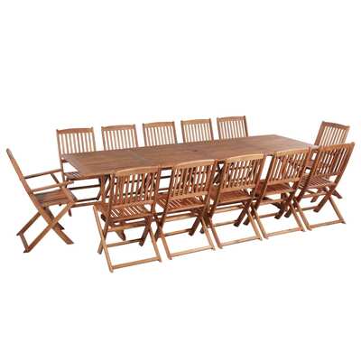 13 Piece Outdoor Dining Set Solid Acacia Wood