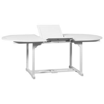 Garden Table Solid Acacia Wood - White