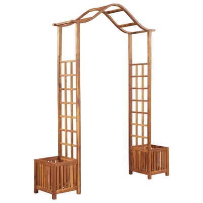 Garden Arch with Planter Solid Acacia Wood 