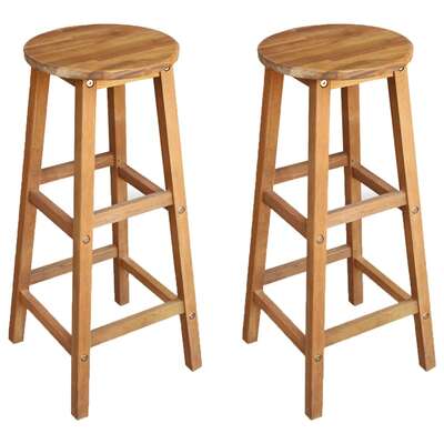 Bar Chairs 2 pcs Solid Acacia Wood