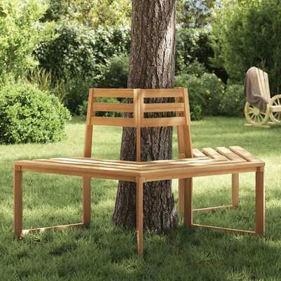 Tree Bench Half-hexagonal Solid Acacia Wood