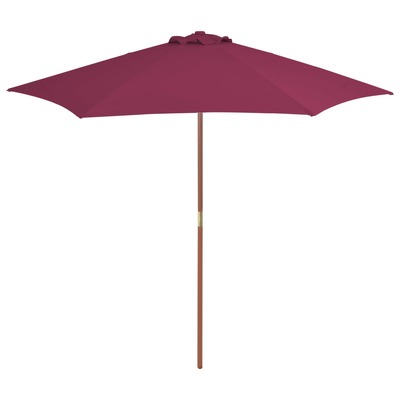 Outdoor Parasol with Wooden Pole  Bordeaux Red