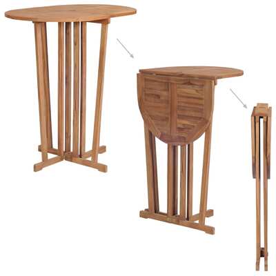 Folding Bar Table Solid Teak Wood