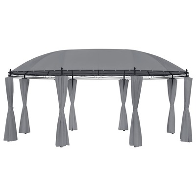 Gazebo with Curtains Anthracite