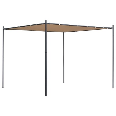 Gazebo with Flat Roof Beige