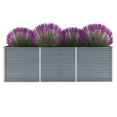 Garden Planter Galvanised Steel  Grey