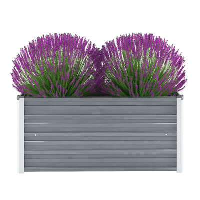 Garden Planter Bed Galvanised Steel Grey