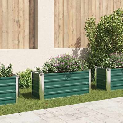 Garden Planter Bed Galvanised Steel Green