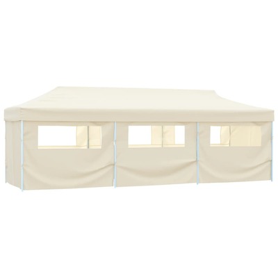 Folding Pop-up Party Tent with 8 Sidewalls  Cream