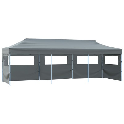 Folding Pop-up Party Tent with 5 Sidewalls  Anthracite