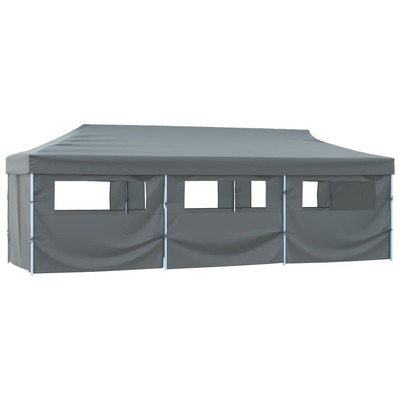 Folding Pop-up Party Tent with 8 Sidewalls Anthracite