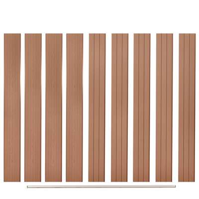 Replacement Fence Boards 9 pcs WPC 170 cm Brown